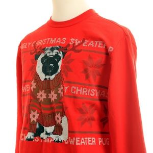 MAD ENGINE Pug Ugly Christmas Sweater Sweatshirt
